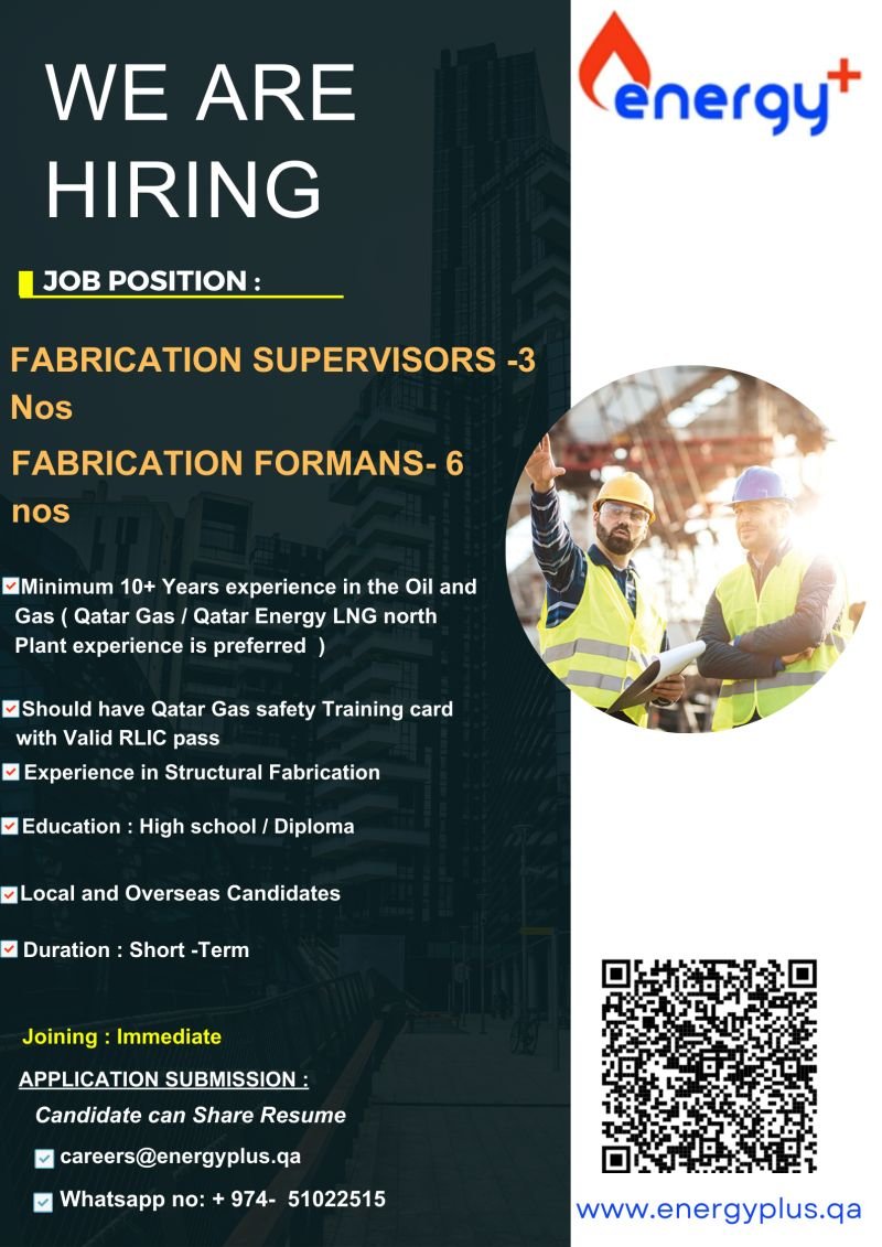 Fabrication Supervisor and Foreman